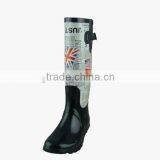 English Alphabet Women Natural Rubber Rain Boots