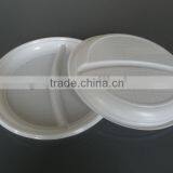 9 Inch Two Compartments Disposable Plastic Plate For Food