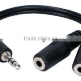 3.5mm Mini-Stereo Male to Two Female Speaker Splitter Cable