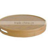 DT027/Round Bamboo Serving Tray/Bamboo Tray For Tableware Kitchenware thumbnail-3