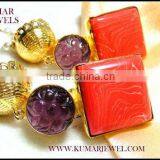 Funky Neon Orange Earrings thumbnail-1