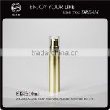 5ml 10ml golden airless pump bottle uv coating