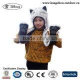 2015 White Wolf Fur Animal Hat Scarf With Paws thumbnail-1