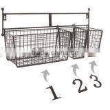 Wall Mounted Black Metal Wire Mesh Numbered Storage Basket Set thumbnail-2