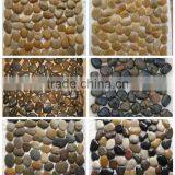 White Pebble Tile High Polished Flat Stone Pebble Tile Sheets thumbnail-3