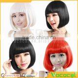 Ladies Straight Flat Bang Short Bob Hair Wig for Halloween Christmas Party Cosplay thumbnail-3