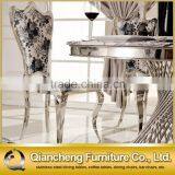 Painting Fabric Mirror Silver Legs Dining Chair Banquet Chair thumbnail-1