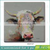 2017 Amazon Hotsell 100% Hand Animal Oil Painting Brown Cow With Stretched Frame Contemporary Artwork Ready to Hang 24 x 36 Inch thumbnail-6