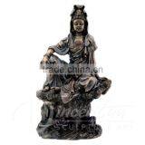 Indoor Fengshui Antique Art Metal Crafts Guanyin Bronze Buddha Statue for Sale thumbnail-2