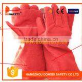 DDSAFETY Factory Direct New Product Red Cow Split Welding Gloves With 7.5cm Double Palm thumbnail-1