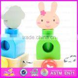 Pull Back Wooden Toy Four Animals Assorted,Wooden Pull Toys Interactive Cartoon Animal Pet Toy W05B112 thumbnail-6