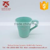 Wholesale Gift crafts Carved Ceramic Coffee Mug with handle
