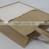 PP Laminated Jute Tote Bag With Canvas Pocket & With Jute Handle thumbnail-5