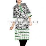 Pure Cotton Printed Styles Long Kurtis/fancy Kurti thumbnail-2