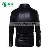 Fashion Style Multi Zippers Windproof Mens White / Red / Black Punk Leather Jacket for Sale thumbnail-5