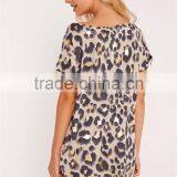 MGOO 2017 Custom Made Leopard Print Night T-shirts 35% Cotton 65% Polyester Short Sleeves Loose Pyjamas thumbnail-3