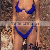 Girl's Sexy Underwire Design and High Cut Bottom Nylon Spandex Bikini.