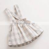 Lovely Child Girl Dresses Plaid Suspender Skirt Cotton Skirt Side Pockets Dress thumbnail-1