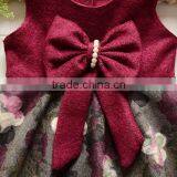 New Arrival Unique Baby Girl Names Images Children Girl Wool Dress With Beautiful Bowknot thumbnail-3