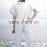 Ladies' White Velveteen Bathrobe thumbnail-1