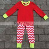 2015 Hottest Family Christmas Pajamas Chevron Kids Sleep Wear New Year Pajamas Wholesaler thumbnail-1