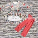 Boya Children's Bunnies Outfit Baby Rabbits Printed Clothes High Low Dress Set With Icing Pants thumbnail-1