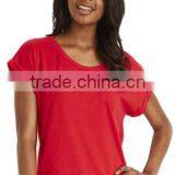 Next Level Apparel Women's Roll Sleeve Dolman Tee - 60% Combed Ring-spun, 40% Polyester Jersey and Comes With Your Logo thumbnail-3