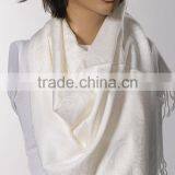 Long Scarf or Shawl or Neck Wrap. Mothers Days Scarf. Fall Oversize Scarf Wrap. Turquoise and Beige. thumbnail-5