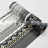 1.5cm*10m White and Black Washi Tape Customized Paper Tape Planner Accessories thumbnail-4