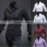 Wholesale Walson Mens Shirt With Contrast Squared Patch on Pocket/cuff/placket Apparel thumbnail-1