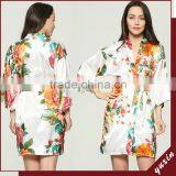 Silk Satin Floral Robe Kimono Robes Bath Robe Custom Made Japan Kimono Robe LF001 thumbnail-3