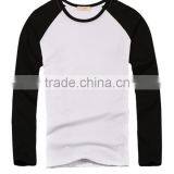 Cheap Combination White&black Color Blank Long Sleeve t Shirt thumbnail-1
