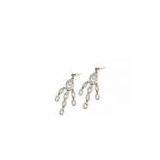 Cheap Brass Fabric Rhinestone Jewelry Crystal Bridal Drop Earrings E2151817 thumbnail-1