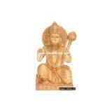 Hand Carved Wooden Hanuman Indian Sculpture Art thumbnail-1