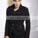 Western Style Sex Design Wool Cashmere Club Wear Patchwork Sport Coat Slim Fit