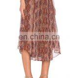 New Fashion Women Ruffled Bohemian Long Skirt thumbnail-2