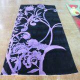Black And Purple Floral Cut Pile Area Rug Carpet Wool Guangzhou Carpet thumbnail-2