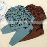 Autumn 2020 new children's Suit  kids leopard print 2-piece set