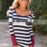 Ladies Causal Shirt Long Sleeve Stripe Blouse Stylish Apparel Women Clothing Tee Shirt for Women Quality Choice Most Popular thumbnail-1