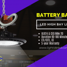 Lightide UL924 & CEC Compliant 150w LED High Bay Light With Battery Backup, 5 Years Warranty thumbnail-2