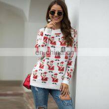 Custom Oversized Women Knit Pullover Ugly Christmas Sweater With Santa Claus Pattern thumbnail-3