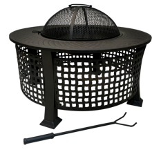 Large Metal Cylindrical Charcoal and Wood Burning Chiminea thumbnail-3