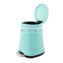 5L Plastic Pedal Waste Bin Office Stationery Plastic Paper Waste Bin Bathroom Foot Pedal Bin With Toilet Brush Set thumbnail-3