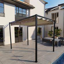 Modern 2*3m Aluminum Outdoor Pergola Waterproof PVC Fabric Retractable Roof Awning Steel Frame Sun Shelter For Outdoor Wholesale thumbnail-1