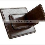 Deluxe durable leather magnetic money clip genuine leather bill clip with card slots