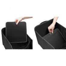 Car Trunk Organizer, 2 Compartments Collapsible Trunk Storage, Anti-slip Design, Made of Waterproof 600D Oxford Polyester, Suitable for SUV, Minivan, Truck, Standard Size, Black thumbnail-3