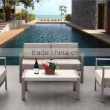 2015 Cheap Hotel Outdoor Simple Brushed Aluminum and Plastic Wood Grey Outdoor Sofa in Garden Set thumbnail-1