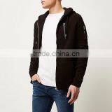 Hot Sale Zipper Details Black Fleece Hoodies thumbnail-2