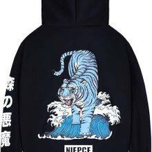 Japanese Streetwear Tiger Graphic Hoodies for Men