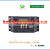 PWM portable 12v 24v auto voltage 30a solar controller